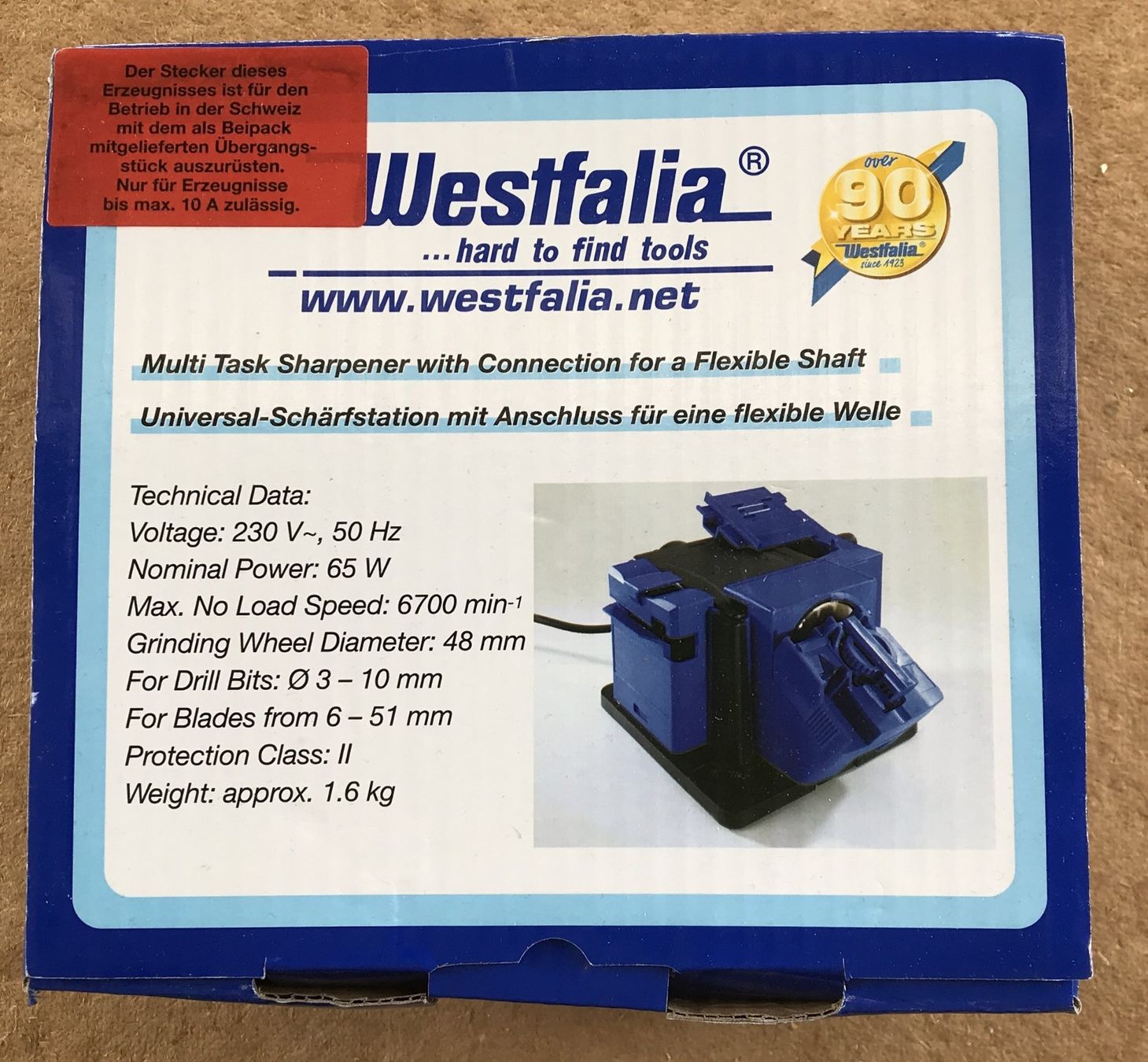 Westfalia Tous les outils: WESTFALIA UNIVERSAL-SCHÄRFSTATION ORIGINALVERPACKT – Neuf avec emballage d'origine à Ostermundigen par Wyatt-Earp 1