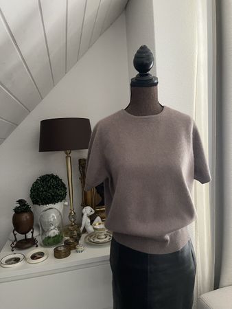 Jean Jacques Benson | 100% Cashmere Kurzarm-Pullover | Taupe