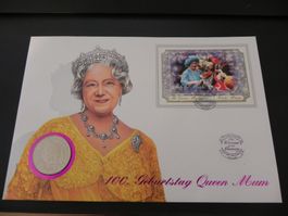Münzbrief Grossbritannien 5 Pounds 2000 Queen Mum