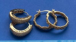 Luxus Elegante Duo Ohrschmuck Ohrstecker Farbe: Gold