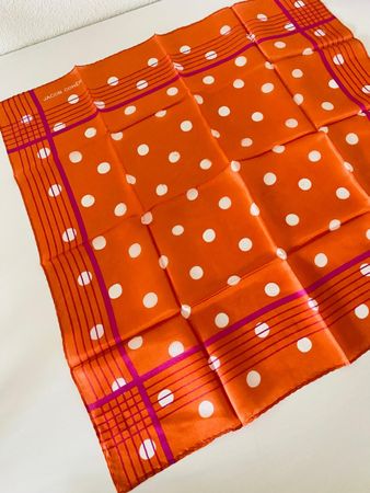Halstuch Jacob Cohën 100% Seide orange gepunktet neuwertig