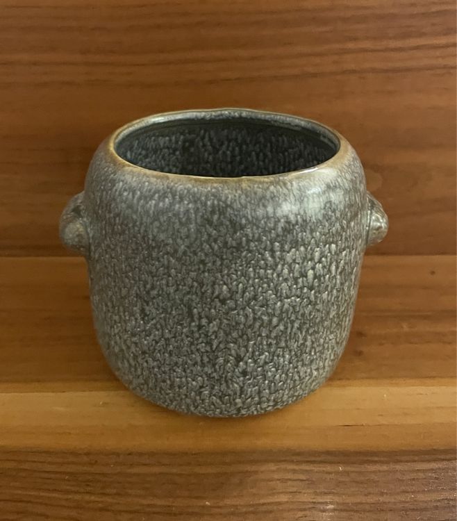 Grauer Keramik Blumentopf Mit Untersetzer – 160 Mm | Schicker Übertopf Für Sukkulenten & Zimmerpflanzen