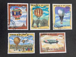 Elfenbeinküste 1983 Satz 200 J. Luftfahrt Ballon gestempelt