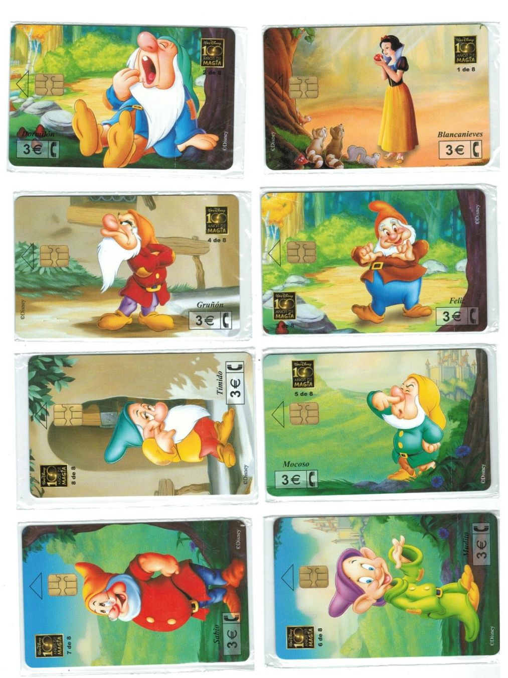 Schede telefoniche: 8Telefonkarten Spanien Schneewittchen Disney originalverpack – Nuovo e nell'imballaggio originale da Zürich venduto da Tolima194