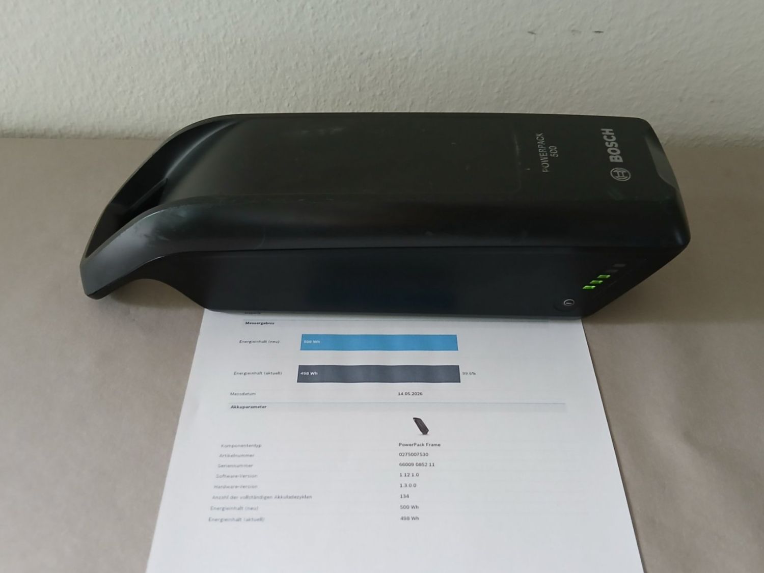 Bosch Batterie: Powerpack 500 Akku - 498Wh 99.6% mit Bosch Messbericht – Usato da Winterthur venduto da .-thx-.