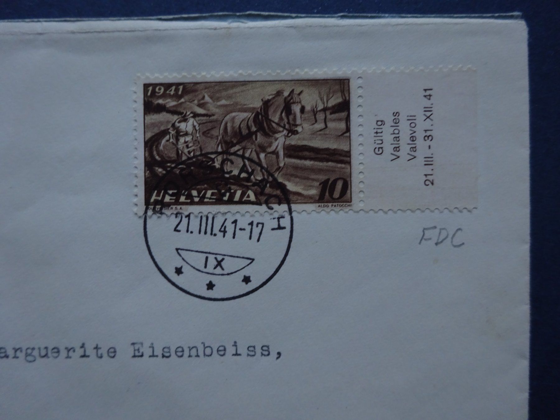 Alle Briefmarken: 1941 Z-Nr.252 FDC glasklar gestempelt – Gebraucht aus Appenzell-Steinegg von adi1975 2