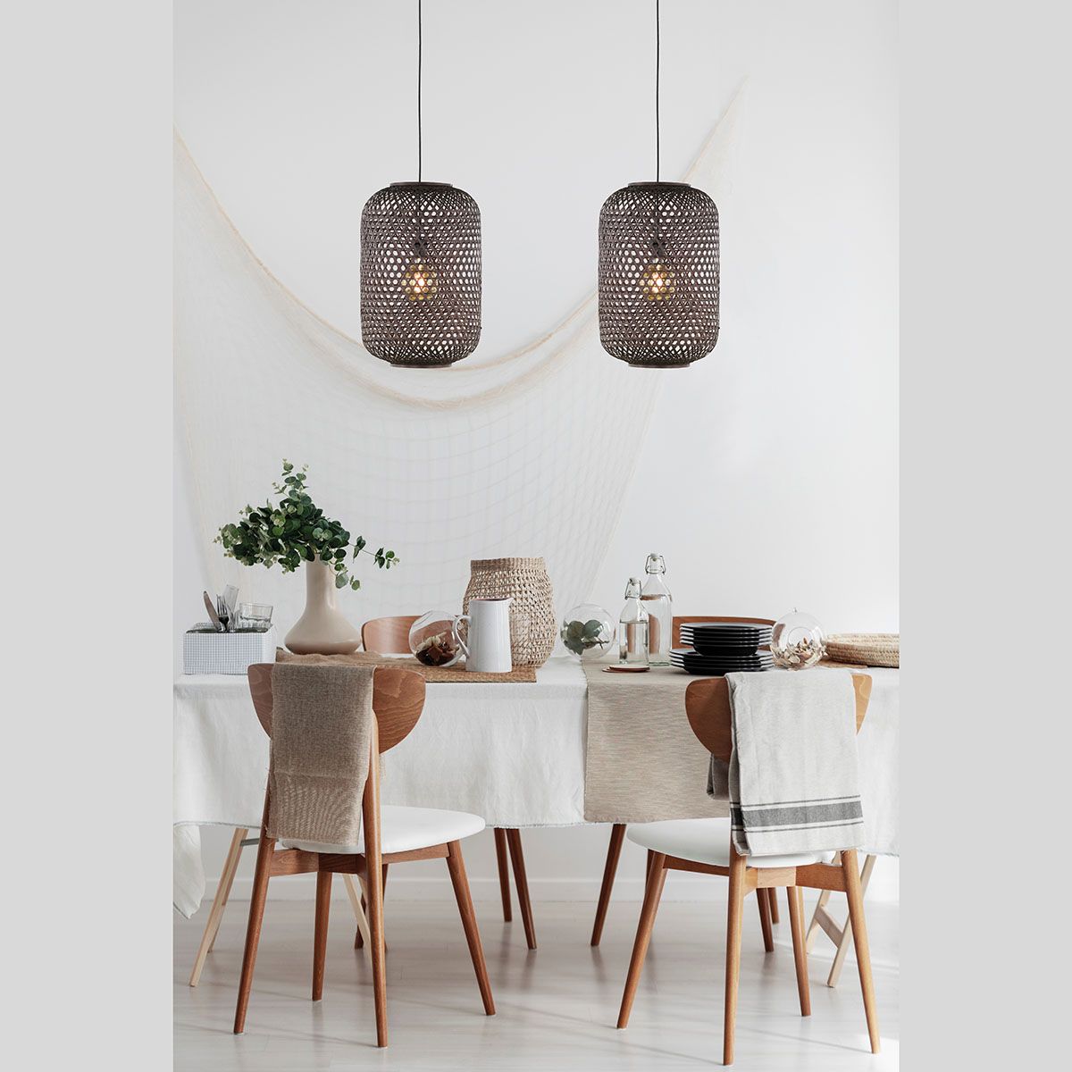 Kronleuchter & Deckenlampen: Pendelleuchte, Schwarz, 40 cm Ø, Bambus – Neu (gemäss Beschreibung) aus Kreuzlingen von Smart-Light 2