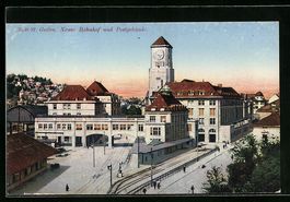 St. Gallen, Neuer Bahnhof und Postgebäu
