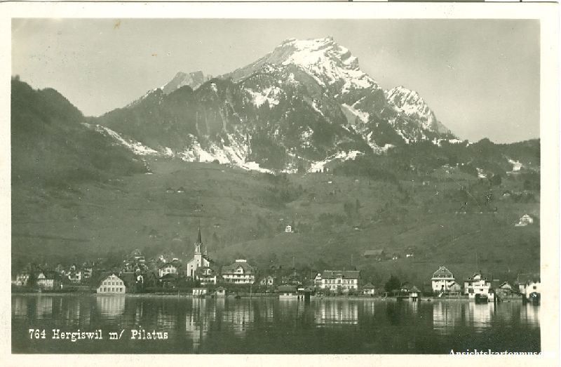 Cartoline postali: Hergiswil - mit Pilatus + 1928 – Usato da Emmenbrücke venduto da teestube