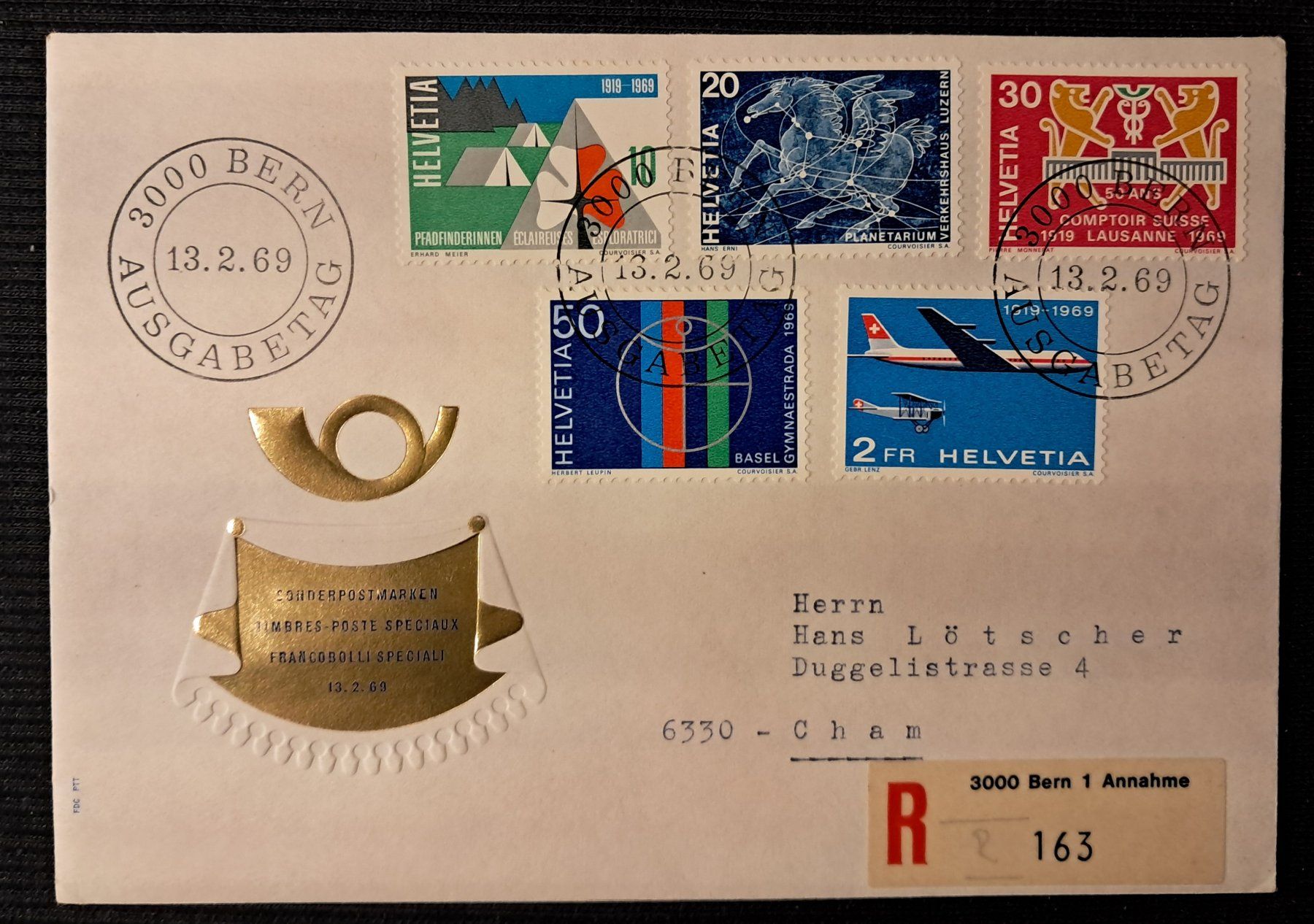 Tutti i francobolli: R-FDC - ET 13.2.69 BERN – Usato da Ponto Valentino venduto da giorgia06
