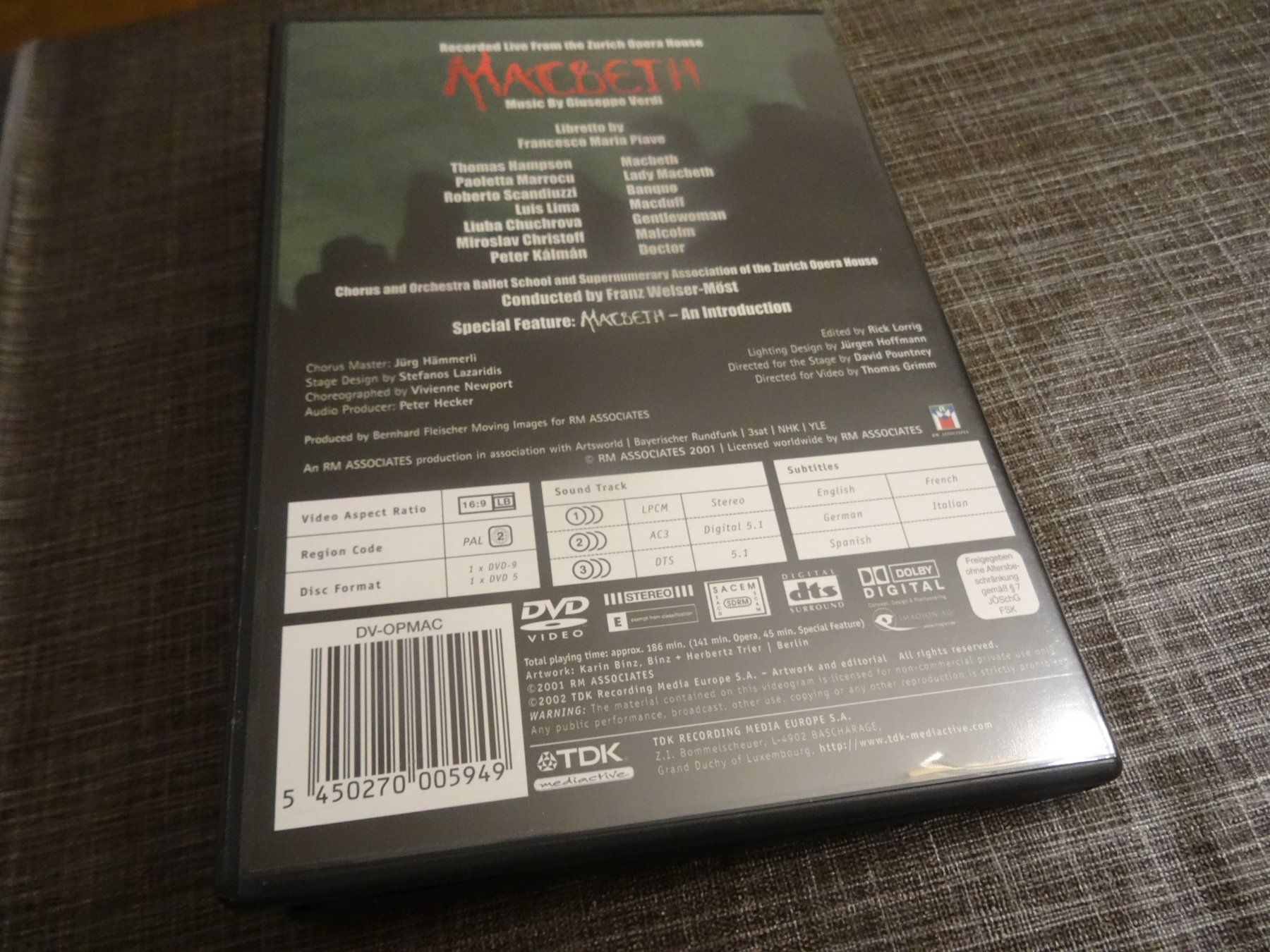 Tutti i DVDs: Macbeth - Opernhaus Zürich DVD – Usato da Olten venduto da Disc-Ausverkauf 1