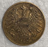 20-Groschen-Münze aus Österreich aus dem Jahr 1954.