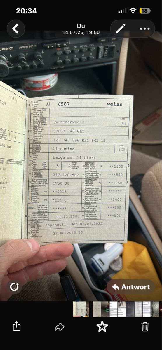 Volvo Automobili: Volvo 740 GLT – Difettoso da Appenzell venduto da uel_72yz 3