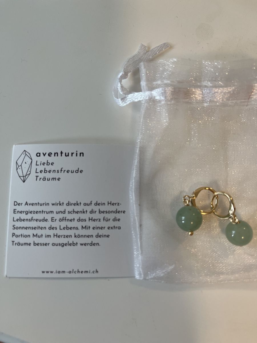 Ohrringe & -stecker: Aventurin Ohrringe Gold – Neu und originalverpackt aus Dietikon von na_129 1