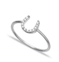 Ring Zirkonia Hufeisen 925 Silber fein filigran 56