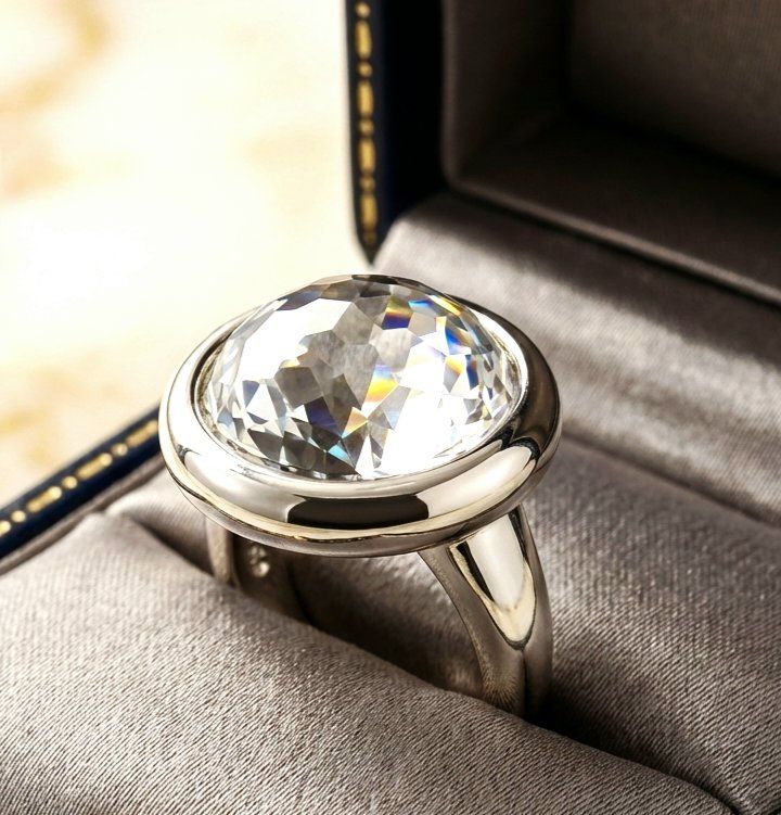 Anelli: Silber Ring 925 mit facettiertem Bergkristall  - NEU – Nuovo e nell'imballaggio originale da Uetikon am See venduto da Coralreef