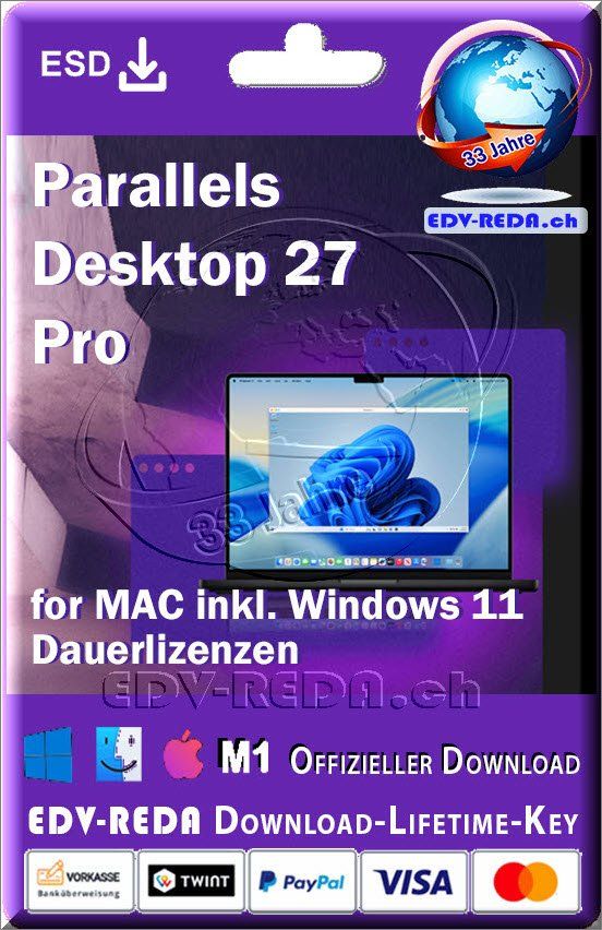 Apple Software: Parallels Desktop 27 MAC PRO Dauerlizenz inkl. Windows 11 – Nuovo (secondo la descrizione) da Langenthal venduto da Reda