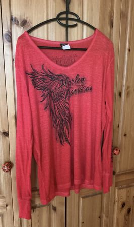 T-shirt Harley-Davidson femme rouge manches longues taille L