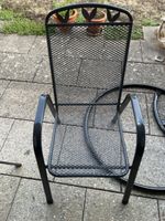 Gartentisch und  6 Stühle Metall schwarz gebraucht