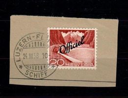 Luzern - Flüelen Schiff auf Officiel 1958 / Briefausschnitt