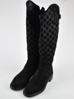 Gucci GG Black Suede Stiefel, Wildleder, Gr.38 (37.5)
