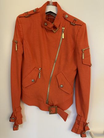 Vintage Gianni Versace era biker-style jacket orange