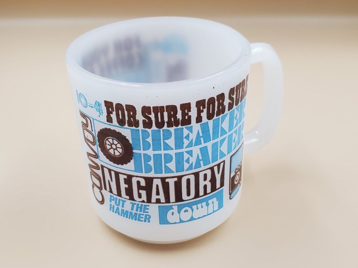 Tazze: Tasse Glasbake 70's - Bleu et marron – Usato da Rennaz venduto da La_malle_du_dauphin