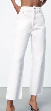 ZARA High Rise Straight Leg Ankle Rigid Jeans, 36