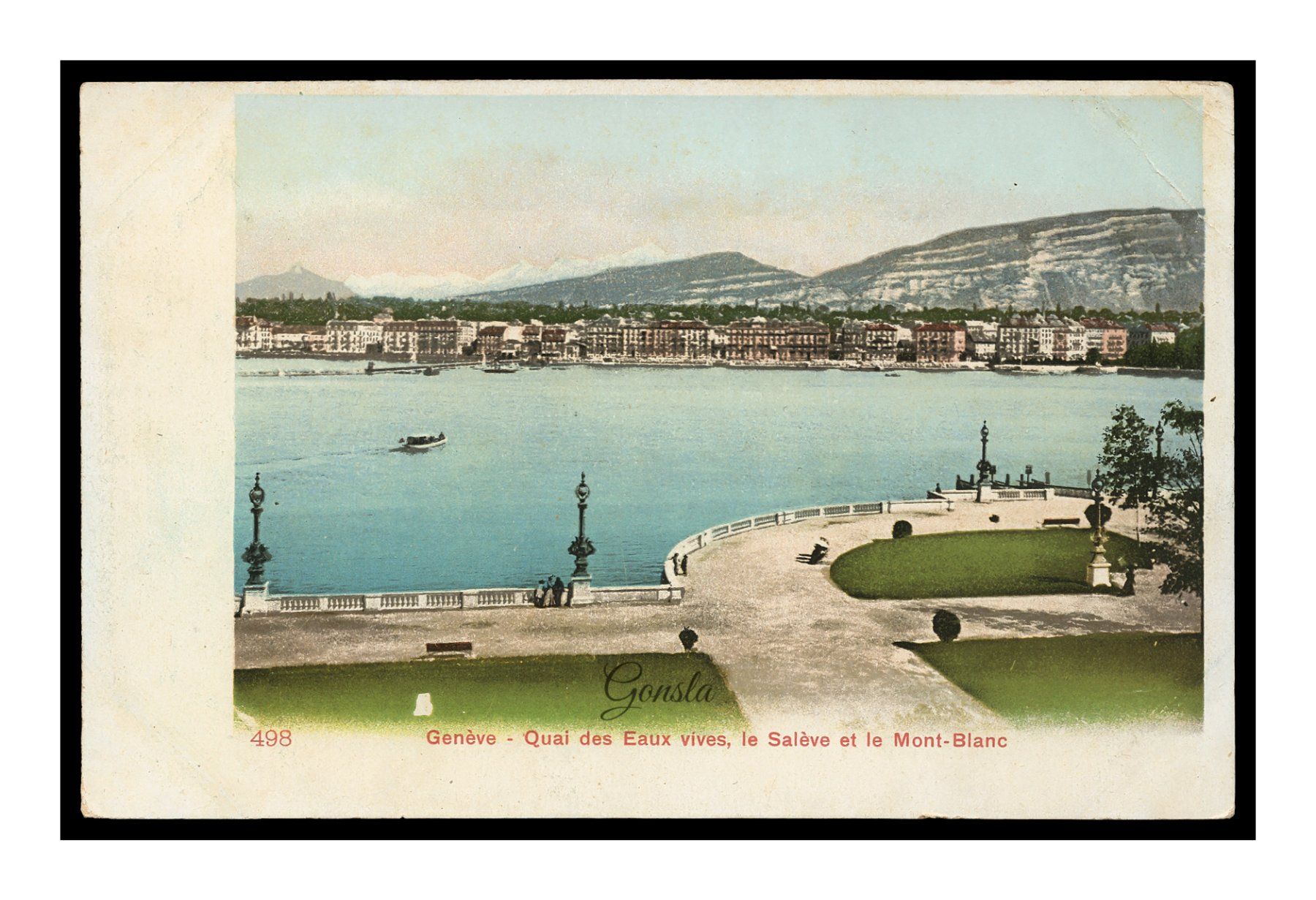 Ansichtskarten: GENÈVE - 1903 "Quai des Eaux-Vives" – Gebraucht aus Onex von gonsla01