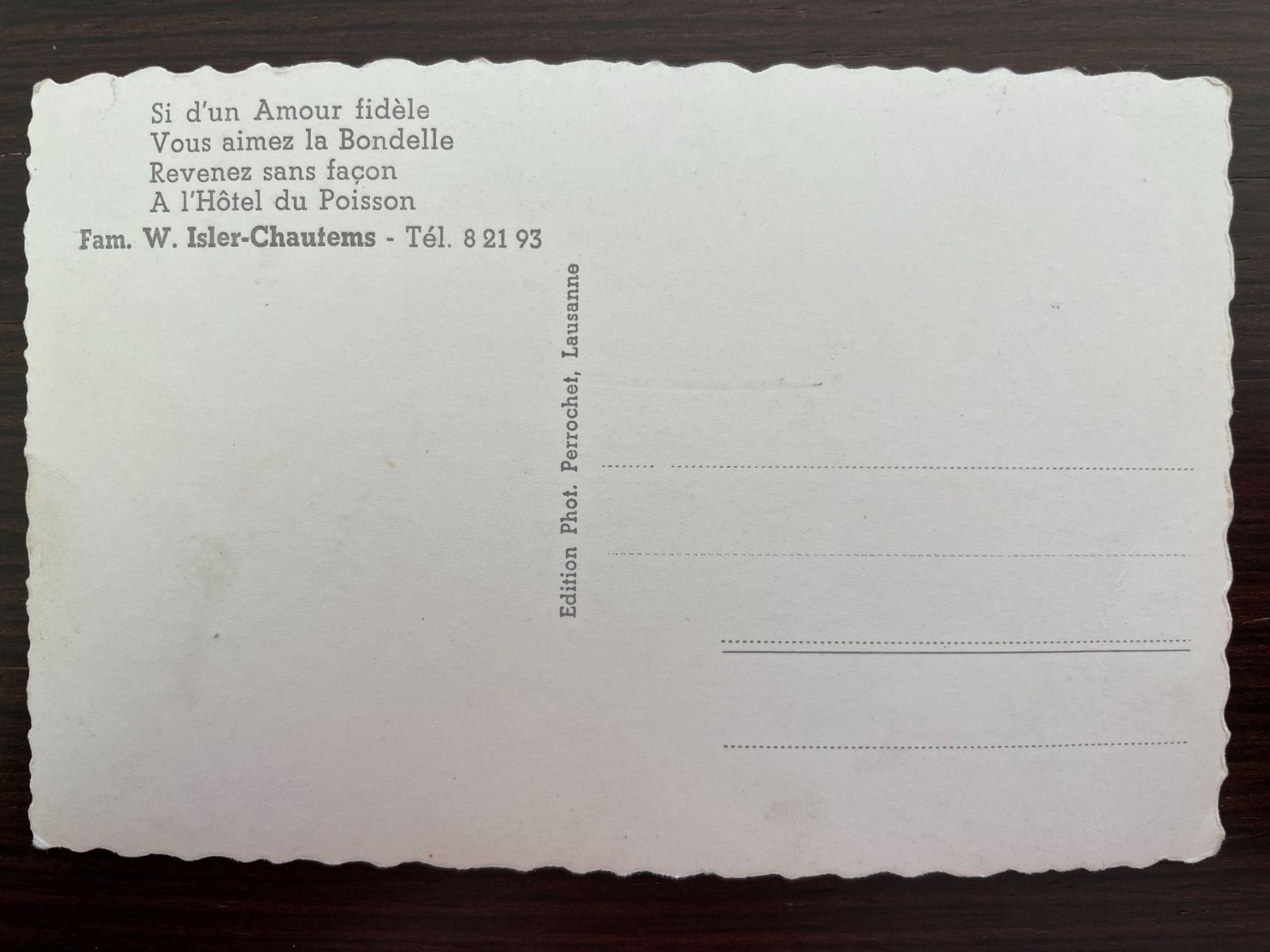 Cartoline postali: AUVERNIER (MILVIGNES) Hotel du Poisson, Oldtimer – Usato da Wald ZH venduto da TLILEF 1