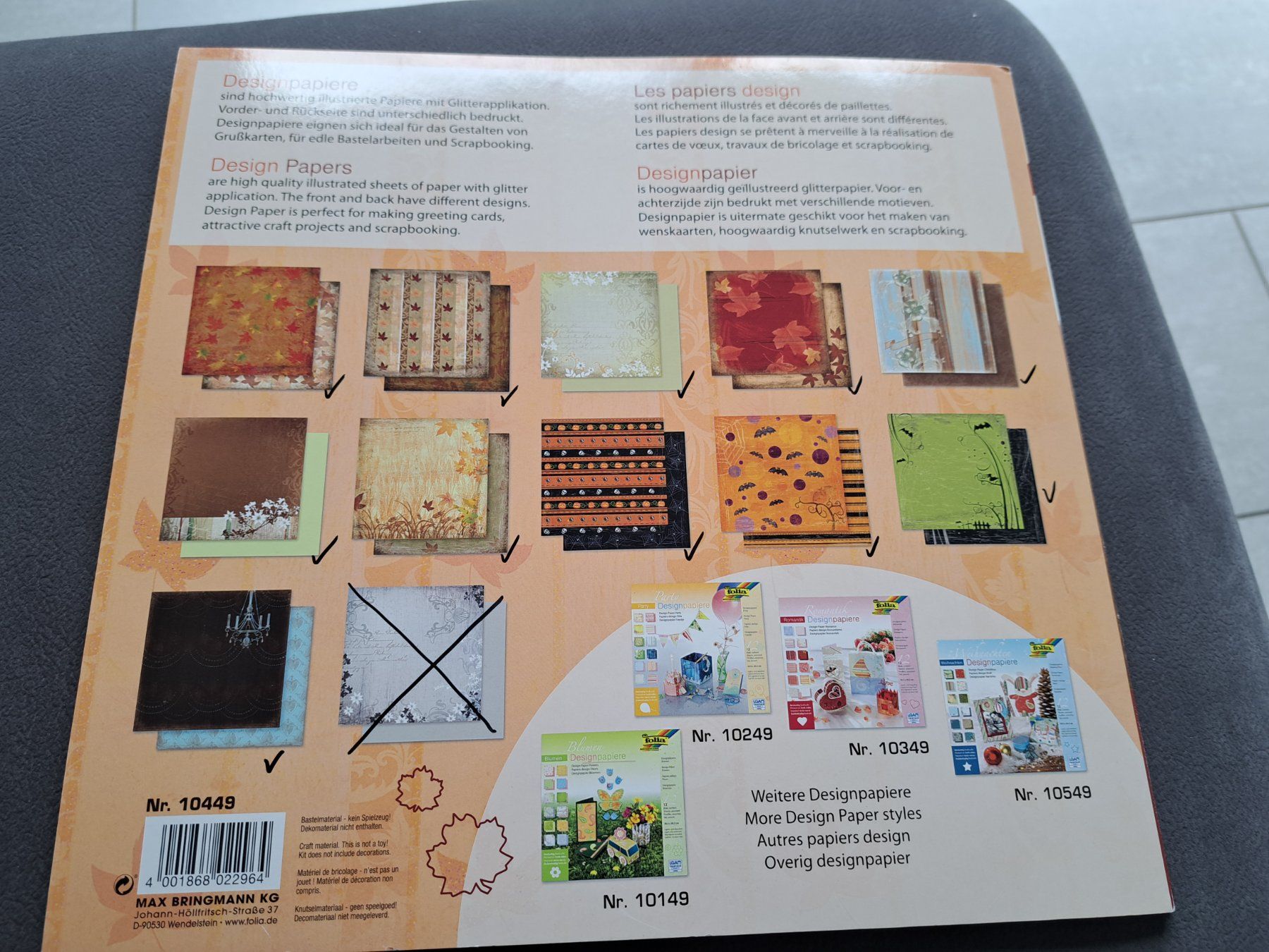 Carta: Designpapier Herbst 30,5x30,5cm NEU – Nuovo (secondo la descrizione) da Killwangen venduto da KIANA08 1