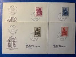 FDC1961 Evangélistes sur enveloppe individuelle - circulées