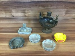 Posten diverse alte gebrauchte Aschenbecher