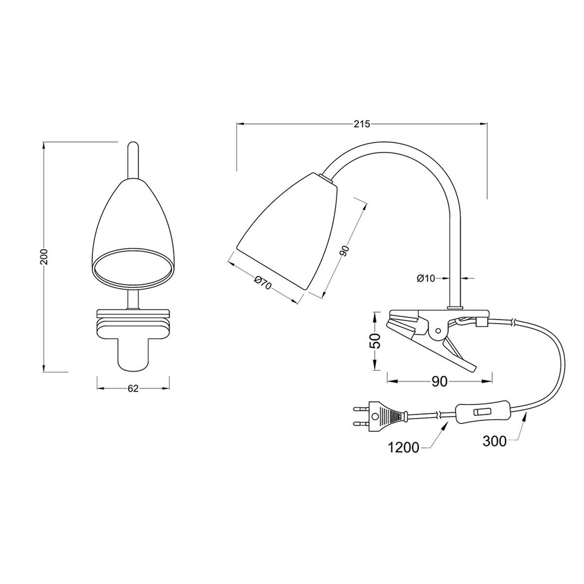Lampade: Klemmleuchte, Schwarz, 20 cm Höhe – Nuovo (secondo la descrizione) da Kreuzlingen venduto da Smart-Light 2