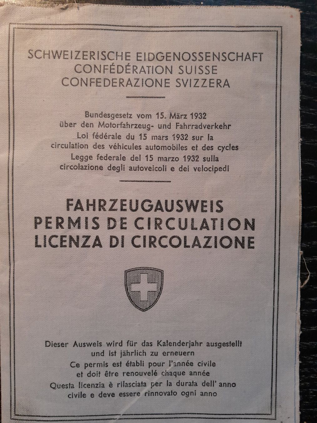 Dokumente: Alter Fahrzeugausweis – Gebraucht aus Scheuren von gecko67