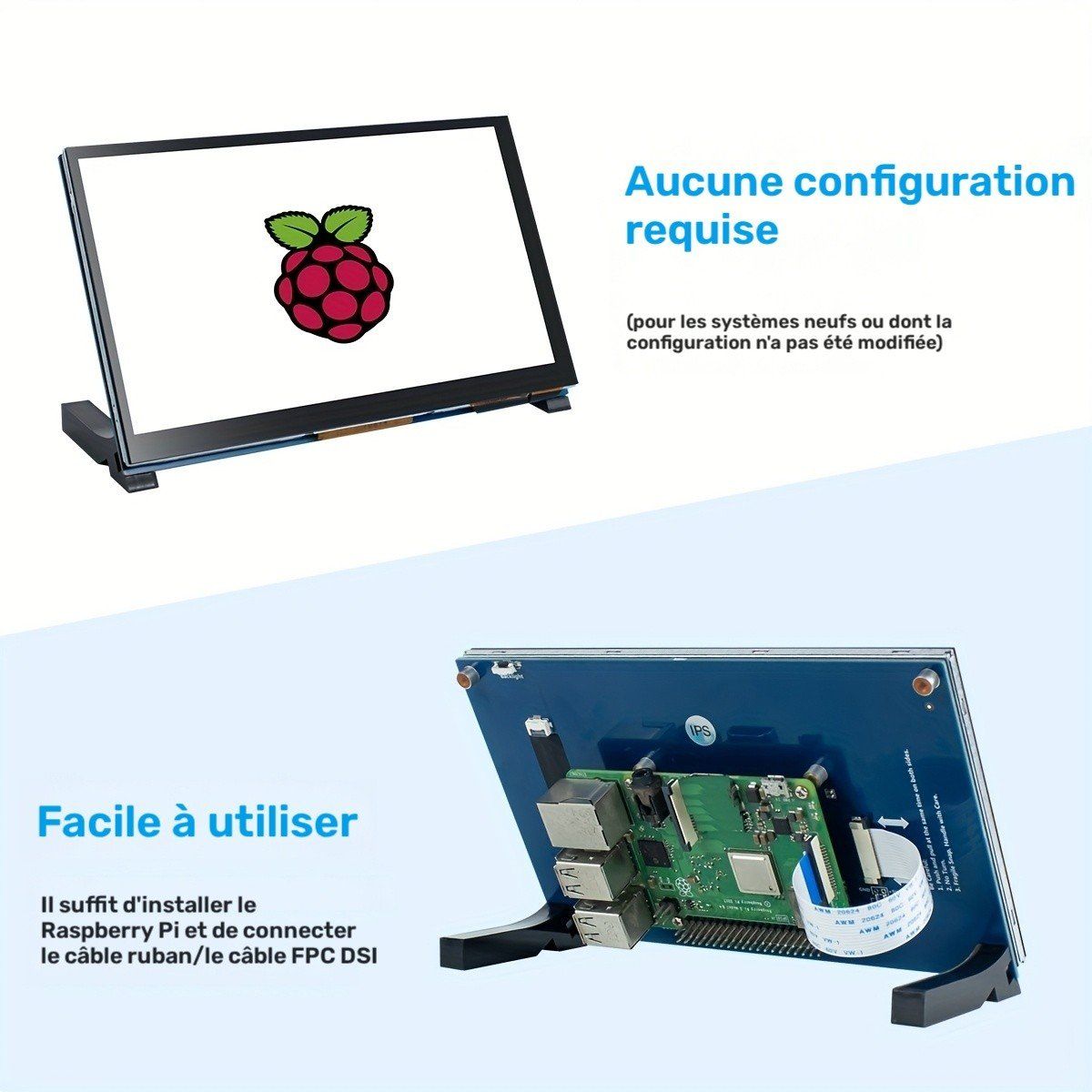 Monitore: Touchscreen 7 Zoll Display Raspberry Pi IPS DSI Bildschirm – Neu und originalverpackt aus Genève von Lotus-18 3