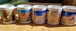 5 Kaffeetassen Set  mit verschiedenen Motiven HEIDI