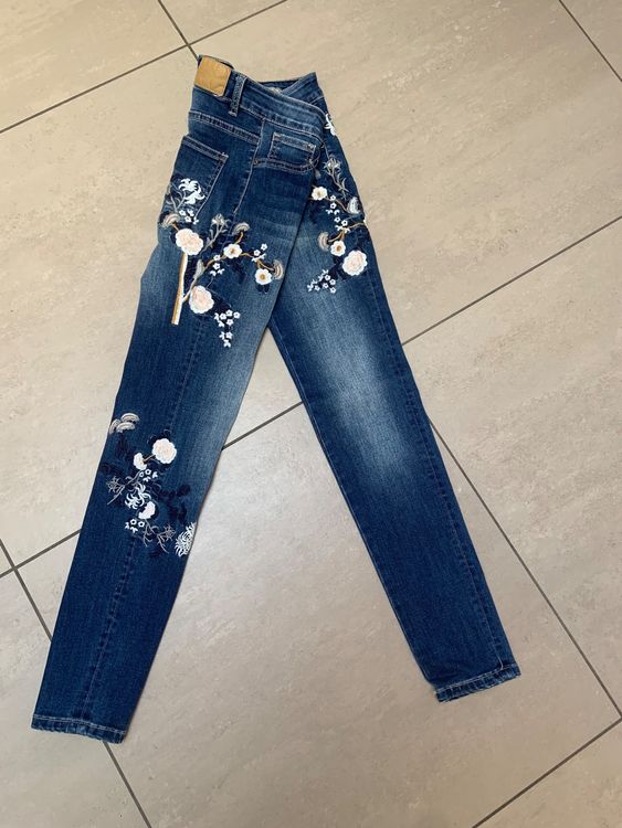 Bestickte Boho  Stretchjeans 1