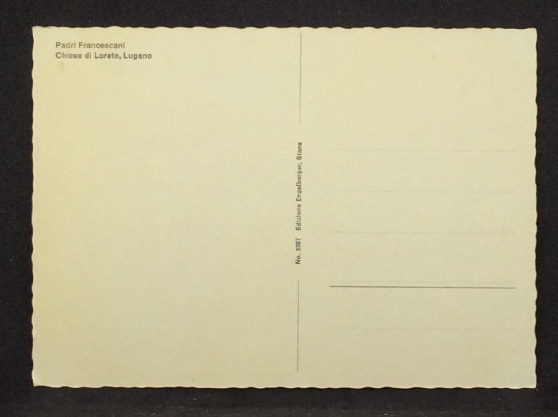 Cartoline postali: Chiesa di Loreto - Lugano / Padri Francescani – Usato da Widnau venduto da Brusi9 1