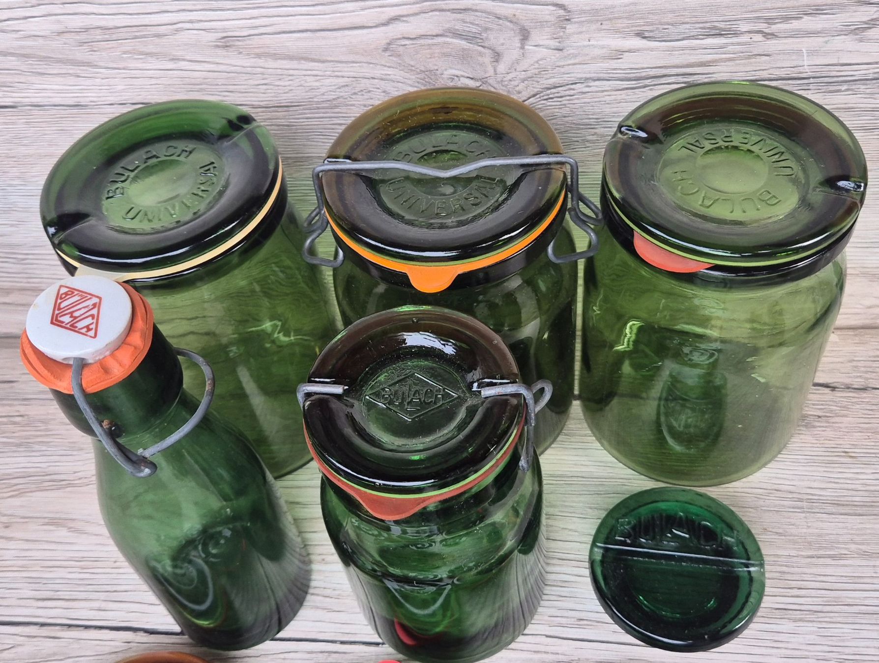 Bülacher Behälter & Ähnliches: 4 Bülacher Einmach Gläser mit 9 Deckel  + Flasche – Gebraucht aus Neerach von SilliS 1