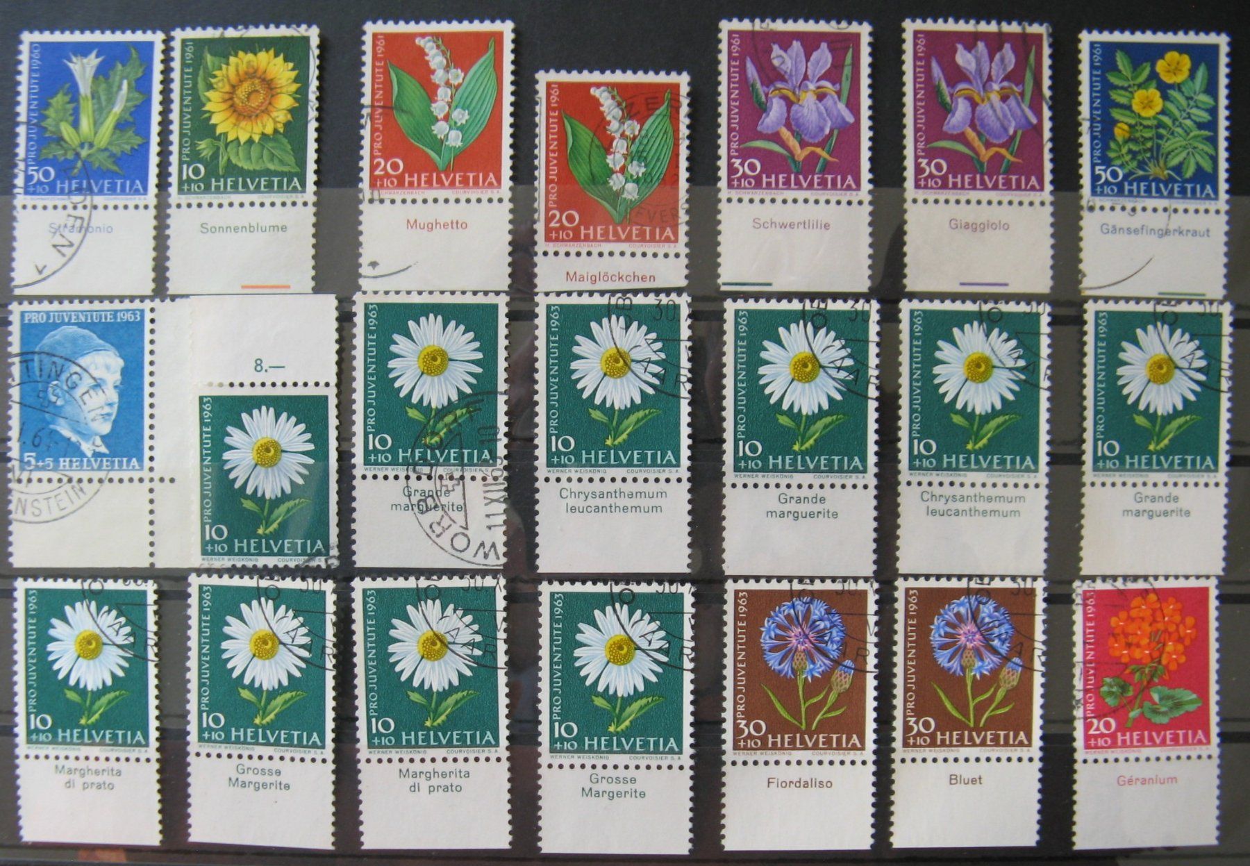 Tutti i francobolli: PJ 1950 - 1976 mit Tabs gestempelt – Usato da Frauenfeld venduto da Interessent1 2