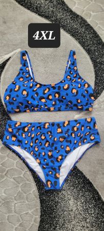 Ensemble bikini imprimé léopard bleu 4XL/ NEUF