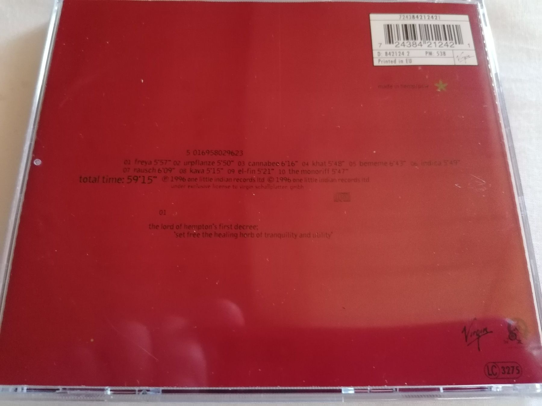 CD: SHAMEN - HEMPTON MANOR, Virgin (1996) – Usato da Ermenswil venduto da easyric 3