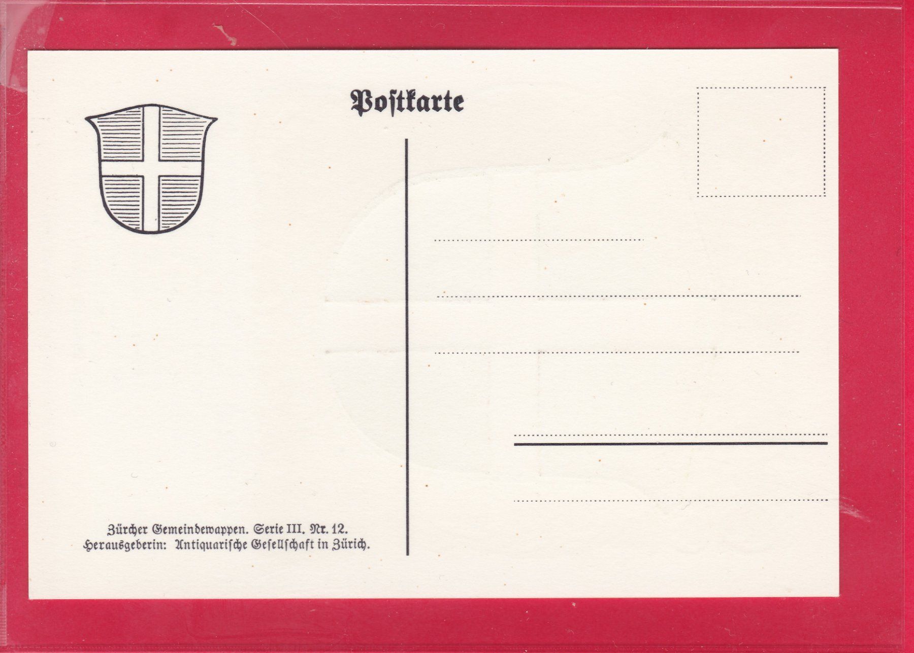 Cartoline postali: ZÜRCHER GEMEINDEWAPPEN, ERLENBACH – Usato da Oberrieden venduto da Gebirgsstelze 1