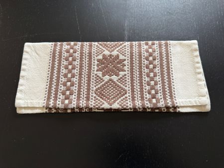 Schöne Vintage Servietten-Tasche, Handarbeit, braun-beige