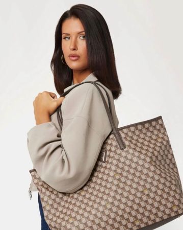 GUESS - WAVE LARGE SET Handtasche Marrone