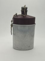Antike Schweizer Feldflasche, 1916, Aluminium/Enamel