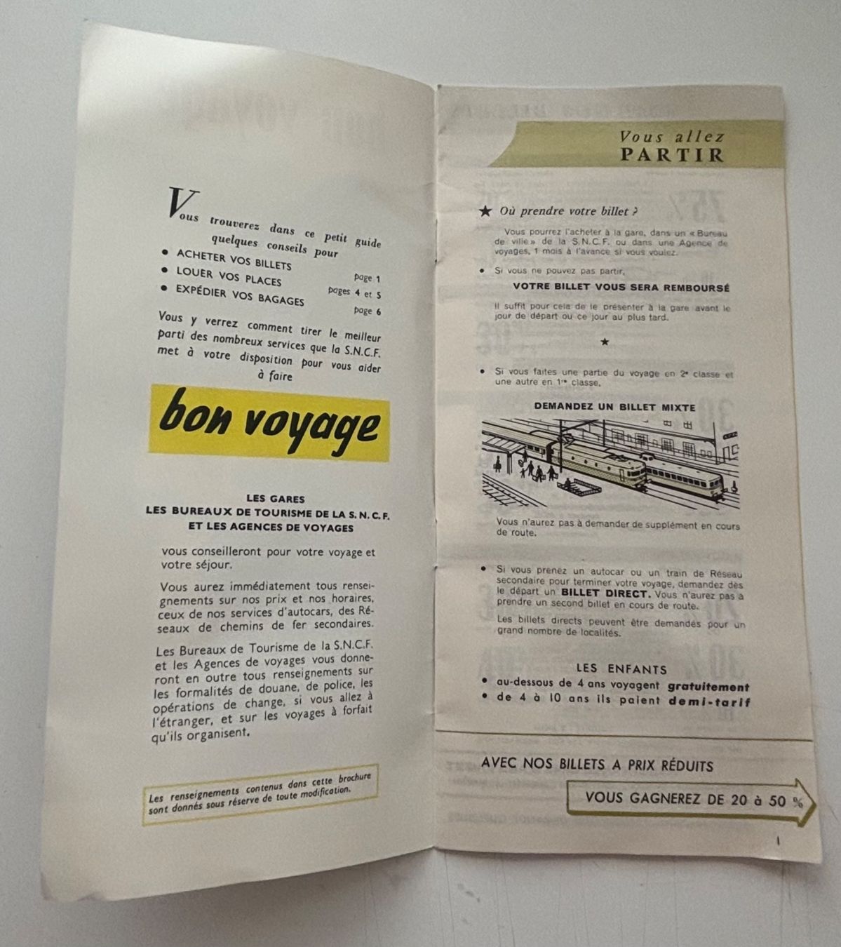 SNCF Documenti: Brochure SNCF - Bon voyage - Mars 1961 – Usato da Neuchâtel venduto da gefdeneuch 2