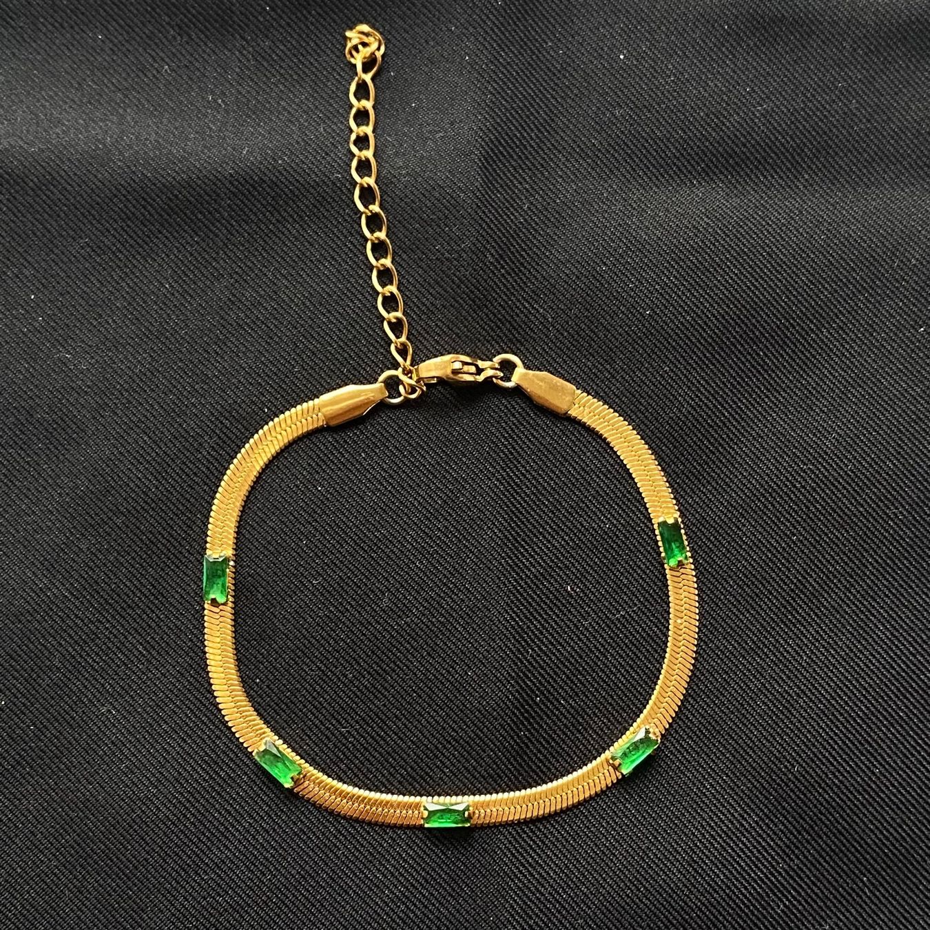 Bracciali & Braccialetti: 18KGP Schlange Armkette Smaragd – Nuovo (secondo la descrizione) da Givisiez venduto da sgu_k58r