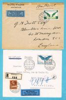 7 Luftpost-Belege ins Ausland ab 1928 ! Ab Fr.1!